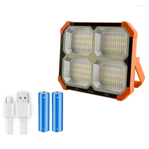 Lanterne portatili arancione chiaro solare con pavimento a LED da 500 LM, perfette per il campeggio all'aperto e l'illuminazione di emergenza