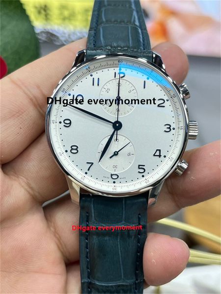 Orologi da uomo ZF Factory Portogallo IW371445 41mm ETA7750 Movimento Orologio meccanico automatico Quadrante arancione 904L Orologio con codice temporale Zaffiro Orologi da polso subacquei-27