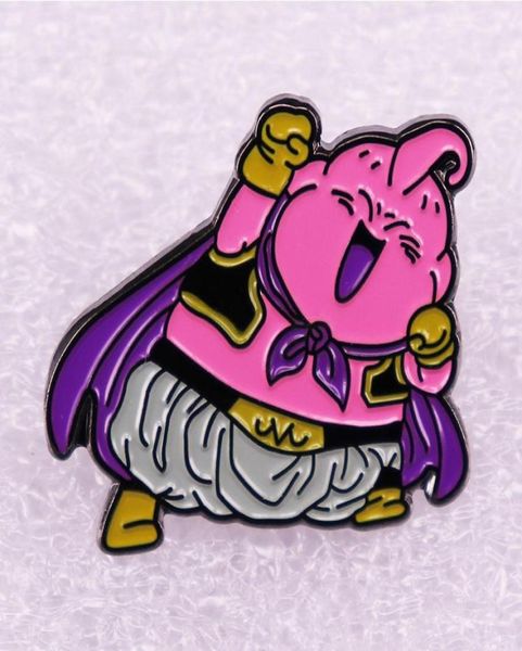 Anime dragão duro esmalte pinos coletar rosa personagem cômico metal dos desenhos animados broche mochila colar lapela emblemas moda jóias rosa 3947383