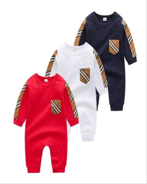 Весенне-осенние детские комбинезоны с длинными рукавами, хлопковые клетчатые комбинезоны для малышей, детские комбинезоны, одежда для новорожденных, одежда для сна8511428