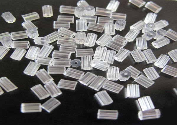 1000 pcslot plastik açık kauçuk küpe arkaları silikon küpeler tıpa yedek değiştirme küpe takı bulguları1785080
