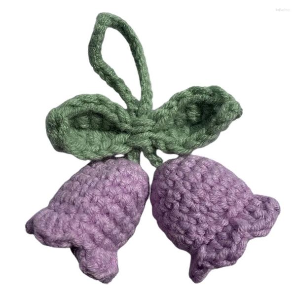 Anahtarlıklar doğum günü yıkanabilir moda çantası hediyesi el yapımı çanta sanat zanaat örgü anahtarlık campanula çiçek kadın kız çanta kolye dayanıklı