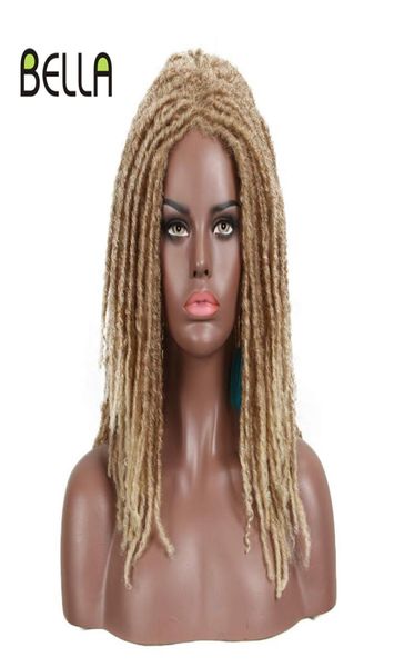 Bella peruca sintética para mulheres negras 22quot tranças de crochê jumbo dread faux locs longo afro dreadlock trança de cabelo 2204096010083