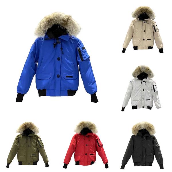 Canadá para baixo jaqueta designer jaqueta engrossado quente com capuz lona parka carta remendo zíper bolso jaqueta designer plus size