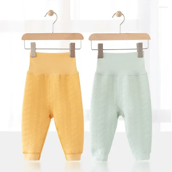 Pantaloni Pantaloni termici per bambini Ragazzi e ragazze Mutande lunghe in cotone a vita alta Pancia Primavera Inverno Trapuntato per bambini