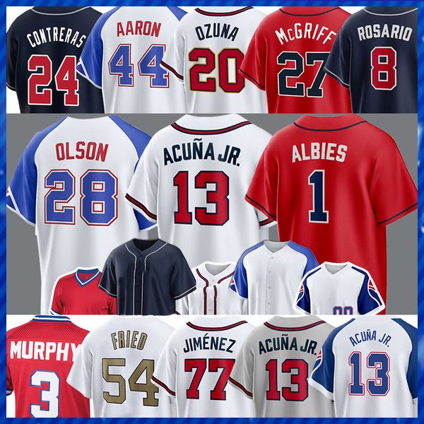 Atlantas 13 Ronald Acuna Jr. Braves Baseballtrikot Matt Olson Ozzie Albies Orlando Arcia Sean Murphy Austin Riley Max Fried Joe Jimenez Spencer Strider Bryce