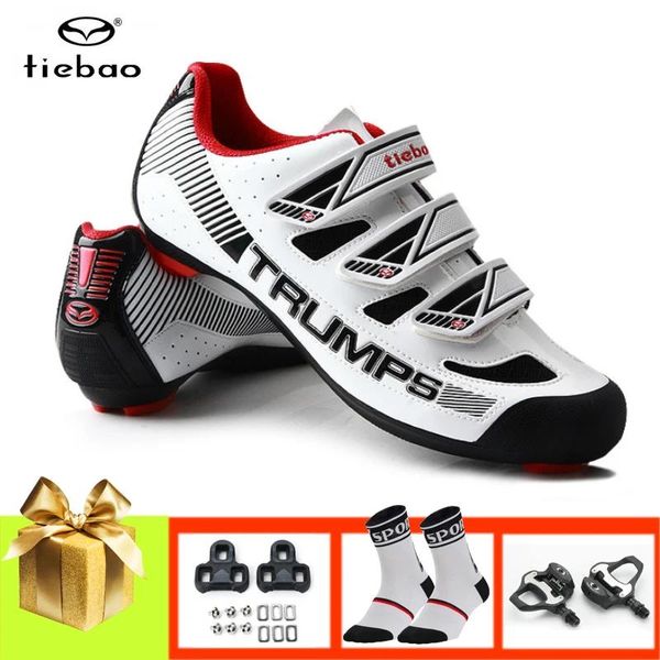 Sapatos Tiebao Men Sapatos de bicicleta de estrada Sapatilha ciclismo spdsl pedais de bicicleta atlética tênis de bicicleta de bicicleta auto -libere sapatos de estrada respirável