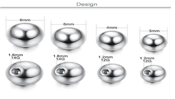 Vite a sfera semplice Vite a perno per orecchio Barra per labbra Sopracciglio Lingua Ombelico Anello Perlina Accessorio per sfera 2mm 25mm 3mm Ferro di cavallo Acciaio inossidabile8054708