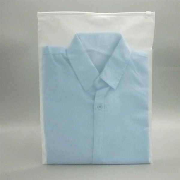 100x zip lock zíper superior sacos de plástico fosco para roupas camiseta saia saco de armazenamento de embalagens de varejo impressão personalizada y0712229g