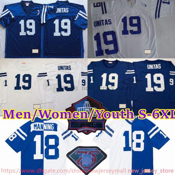 Benutzerdefinierte S-6XL Throwback Football 18 PeytonManning Jersey Vintage 1999 Stitch 93 DwightFreeney 63 JeffSaturday 28 MarshallFaulk 75 ChrisHinton DallasClark