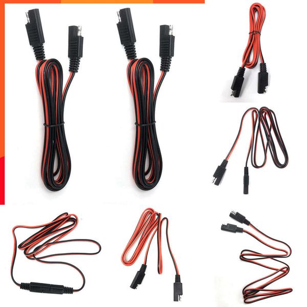 Carro novo novo diy 2 pçs 18awg 200cm sae para sae cabo de extensão de desconexão rápida chicote de fios conector sae cabo de extensão de desconexão rápida