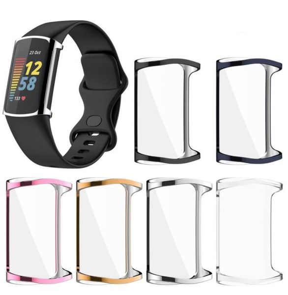 Fitbit şarjı için 5 kasa TPU Silikon Koruyucu Koruyucu Kılıf Kapak Kabuğu Fitbit Charge5 Smart Watch Band Accessories8180467