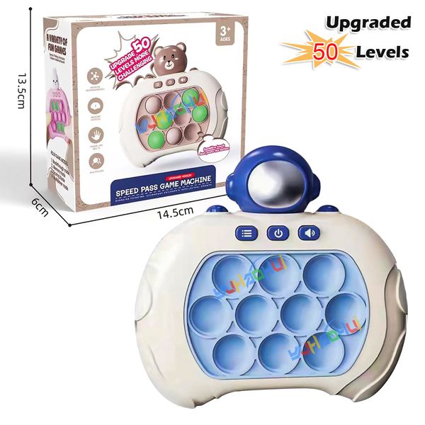 Gioco Pop Bolle a Spinta Rapida con Musica Leggera Giocattolo Fidget Pro Velocità Push Up Poplight Elettronico Alla Moda Colpisci una Talpa Giocattolo Sensoriale