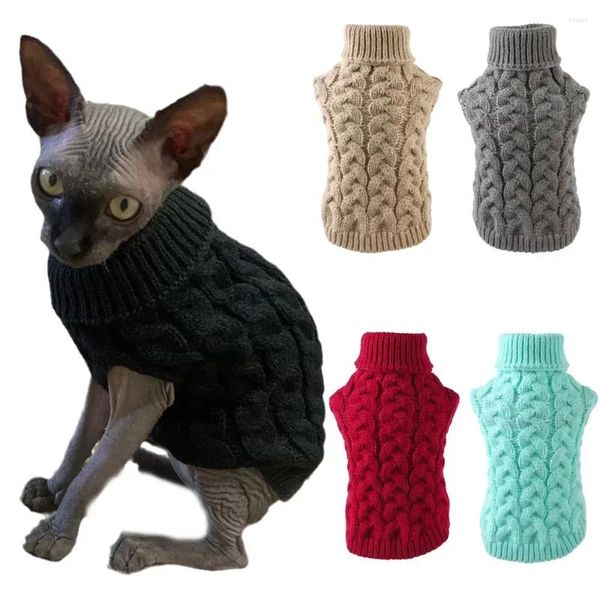 Katzenkostüme Kedi Kätzchen Haustier Welpe Warm Für Ropa Katten Sphynx Pullover Winter Gatos Gestrickte Kleidung Para Pullover Mascotas Kleidung Katzen