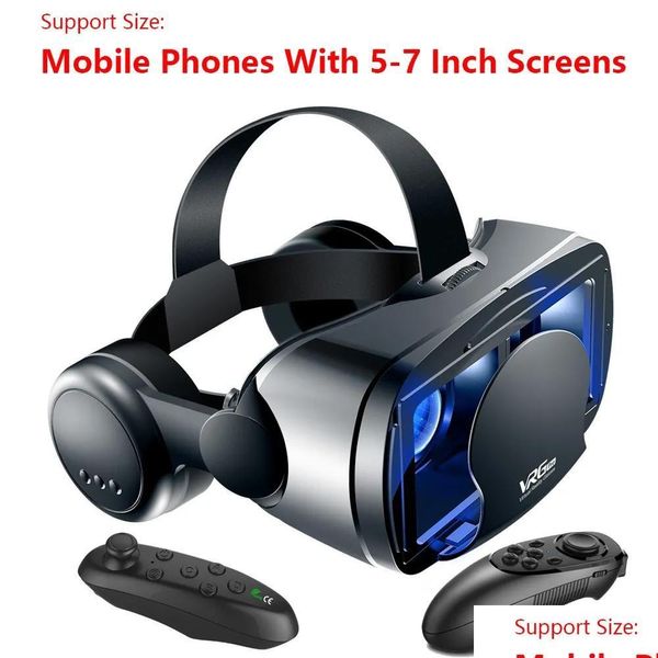 3D-очки Vr Smart Headset Шлем виртуальной реальности Смартфон Fl Sn Vision Широкоугольный объектив с контроллером 7 дюймов 221101 Drop Delive Dhvxe