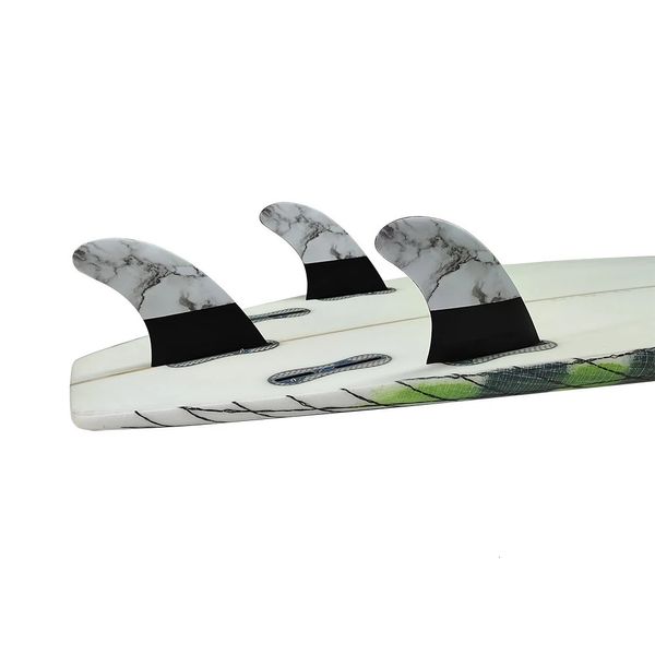 Mittel/Groß UPSURF FCS2 Surfboard Fin Tri Fin ein Set Fiberglas Double Tabs2 Funboard Fin Marmorierung Surfbrett Zubehör 231225