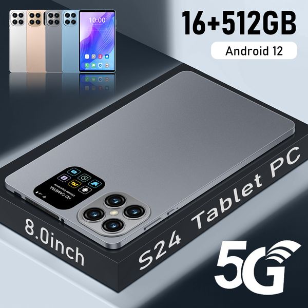 2024 New MobiLess24 Ultra Snapdragon888, 10 ядер 8-дюймовый HD-экран, 5G Network 16 ГБ+512 ГБ аккумуляторной батареи 8800 мАч с двойной SIM-симуляцией Android разблокированная 8000 мАч-ячейка 8000 мАч.