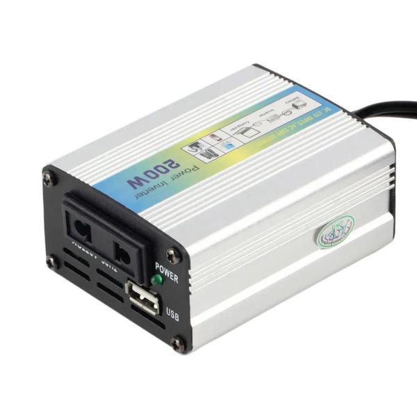 Elettronica 200W portatile per auto camion barca USB DC 12V a AC 220V 110V US EU Super Power Convertitore convertitore inverter Spedizione gratuita