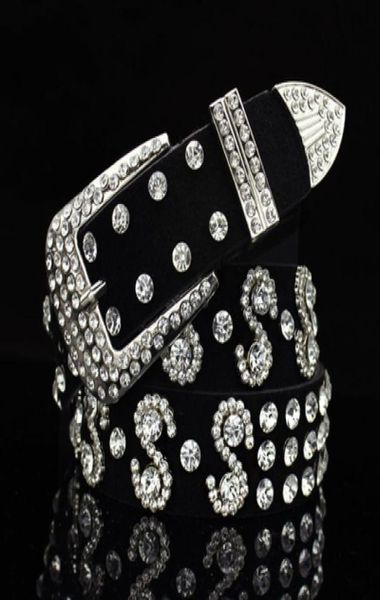 Moda lüks tasarımcı süper ışıltılı elmas zirkon çiçek deri kemer kadın için 110cm 36 ft 16 modeller3224511