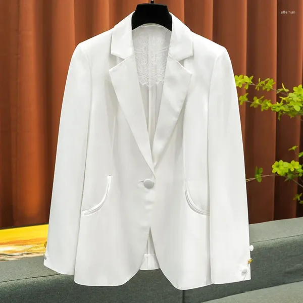 Женские костюмы GGHK Высококачественный однотонный женский костюм Модный офисный пиджак с длинными рукавами и одной пуговицей Одежда для торжественных случаев