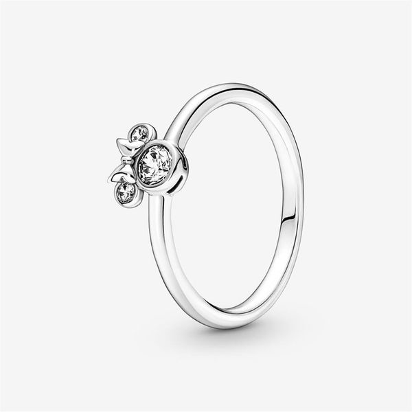 Hochglanzpolierter Ring aus 925er-Sterlingsilber, niedliche Maus, funkelnder Kopf, für Damen, Eheringe, Modeschmuck, Accessoires293i