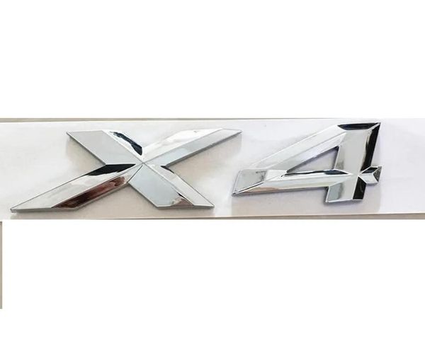 Aufkleber Chrom „X 4“ Nummer Kofferraum Buchstaben Abzeichen Emblem Aufkleber Buchstaben Aufkleber für BMW X4