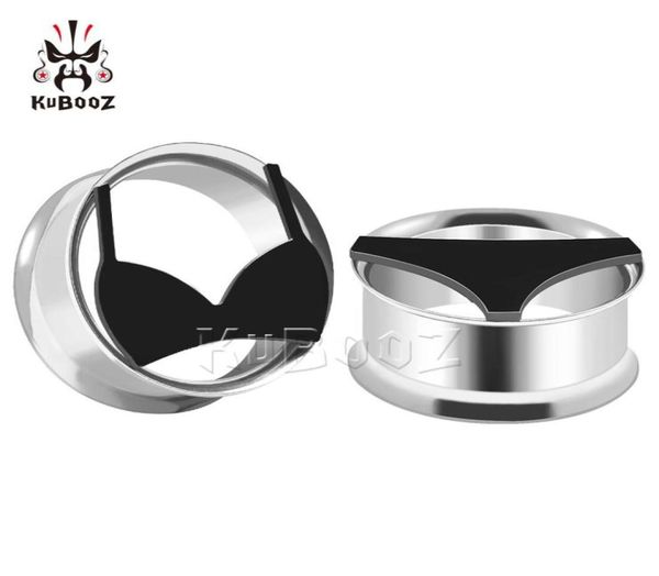 KUBOOZ Edelstahl-Bikini-Logo-Ohrstöpsel, Tunnel, Körperschmuck, Piercing, Ohrring-Messgeräte, Keilrahmen, Expander, 825 mm, 48 Stück, 9575444