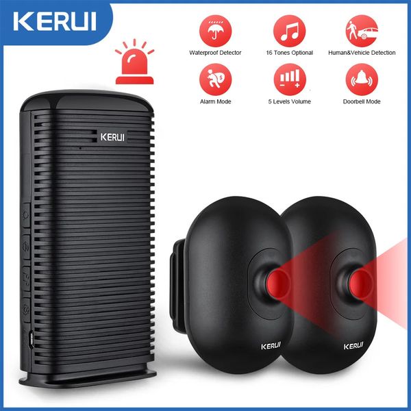 Kerui dw9 garagem alarme sem fio bem vindo detector de passagem do assaltante ao ar livre pir sensor movimento proteção segurança 231226