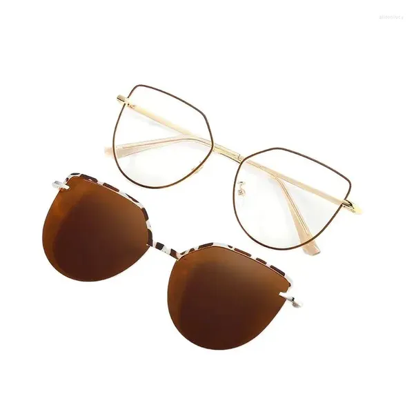 Güneş Gözlüğü Çerçeveleri Moda Anti Mavi Gözlük Üzerinde İkiye Bir Klip Taojing-32