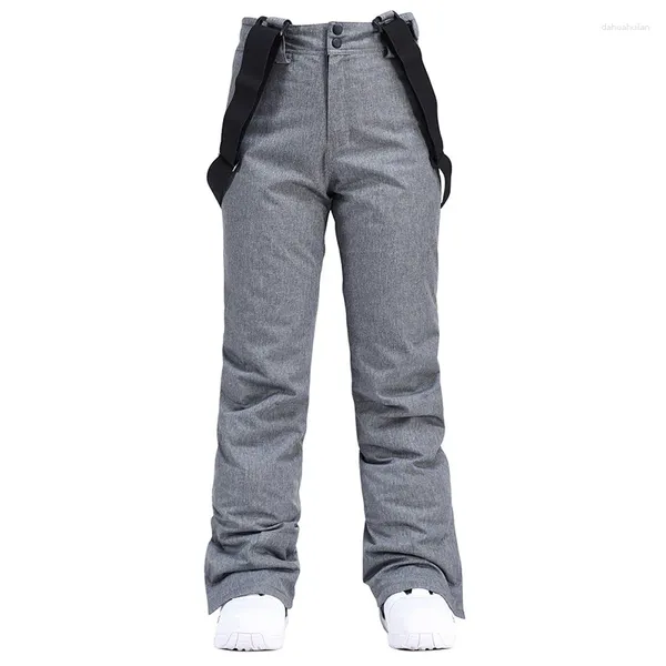 Pantaloni da sci Sci da donna da uomo Slim-fit Snowboard Doppio corpo caldo cinturino ispessito