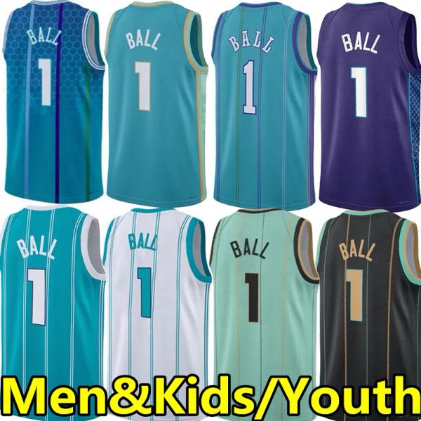 Дешевые оптовые розыгрыши мужчины молодежь дети 1 Melo Lamelo Ball Ball Basketball Jerseys City Jersey Vest 75th Anniversary