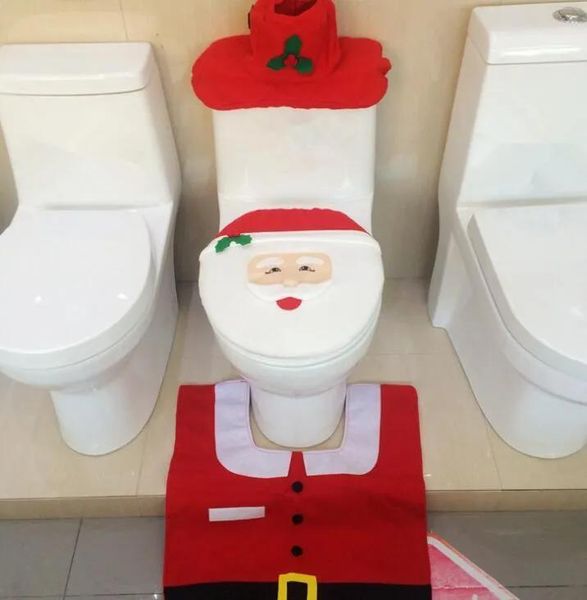 Dekorationen Ntoilet Santa Claus ew Best Happy Santa Toilettensitzbezug Teppich Badezimmer Set Weihnachtsdekorationen hohe Qualität CT03 Kostenloser Versand