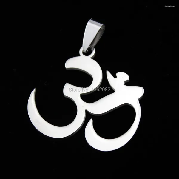 Pendentif Colliers En Gros 20pcs Hommes Femmes Bijoux En Acier Inoxydable Hindouisme Yoga AUM OM Charm Collier Cadeau MN592