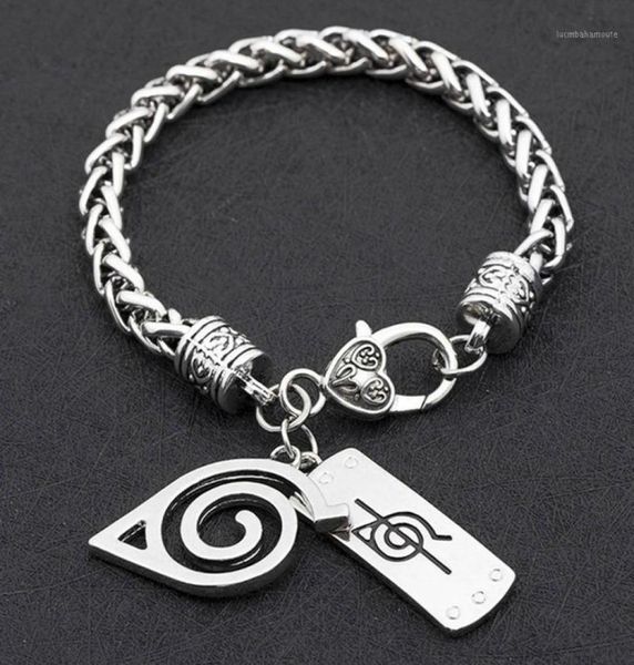 Konoha Ninja Village Logo león frente pulsera de aleación encantos geométricos clásicos pulseras de cosplay joyería de moda 112977946366400