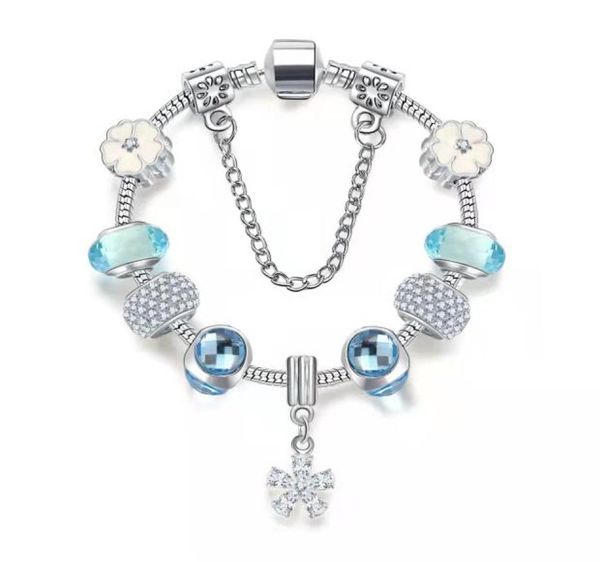 Pulseira de cristal azul claro de 16 a 21 cm, contas de cereja oriental, miçangas, corrente de pulseira, acessórios DIY, joias como presente de dia dos namorados com caixa ou bolsa de náilon4813046