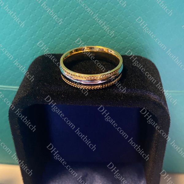 Klasik Gold Band Ring Tasarımcı Kadınlar Yüzük Lüks Nişan Yüzüğü Yüksek Kalite 925 Şerit Düğün Takı Lady Sevgililer Hediyesi