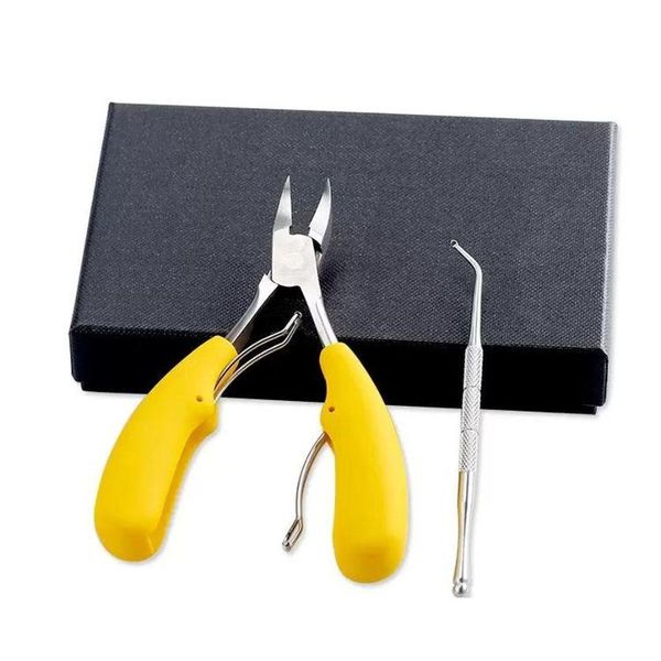 Outras ferramentas manuais Aço inoxidável Nail Clipper Cortador Toe Dedo Cutícula Alicate Manicure Tool Set com caixa para unhas encravadas grossas Fi Otfuh