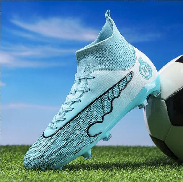 Outdoor-Fußballschuhe, hohe Knöchel, Herren-Fußballschuhe, Stollen für Erwachsene, Gras, ultraleicht, rutschfest, für Sporttraining, Spiel, Unisex, TF/FG