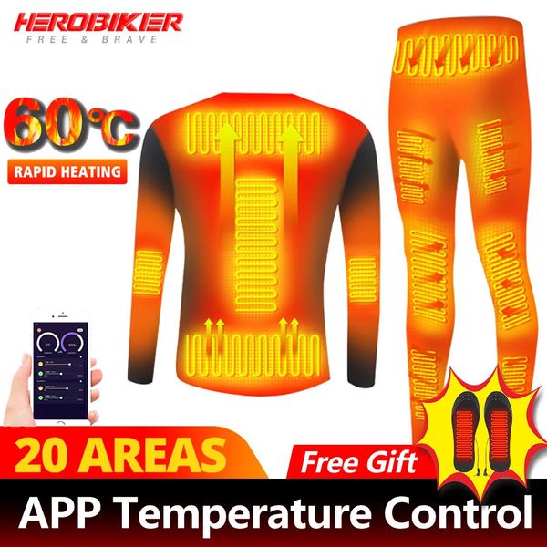 Roupa interior térmica aquecida inverno velo aquecimento terno manter quente usb alimentado por bateria telefone inteligente app controle temperatura 231226