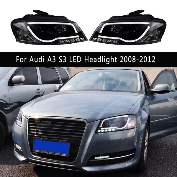 Für Audi A3 S3 LED Auto Scheinwerfer 08-12 Scheinwerfer DRL Tagfahrlicht Streamer Blinker Anzeige Fernlicht angel Eye Projektor Objektiv