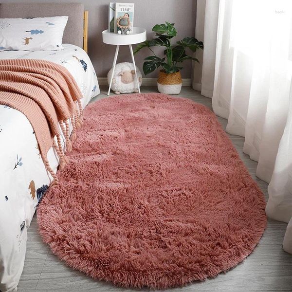 Tappeti MiRcle Dolce Morbido Peluche Per Soggiorno Tappeti Ovali Camera Da Letto Kid Home Decor Tappetino Decorazione Tappeto