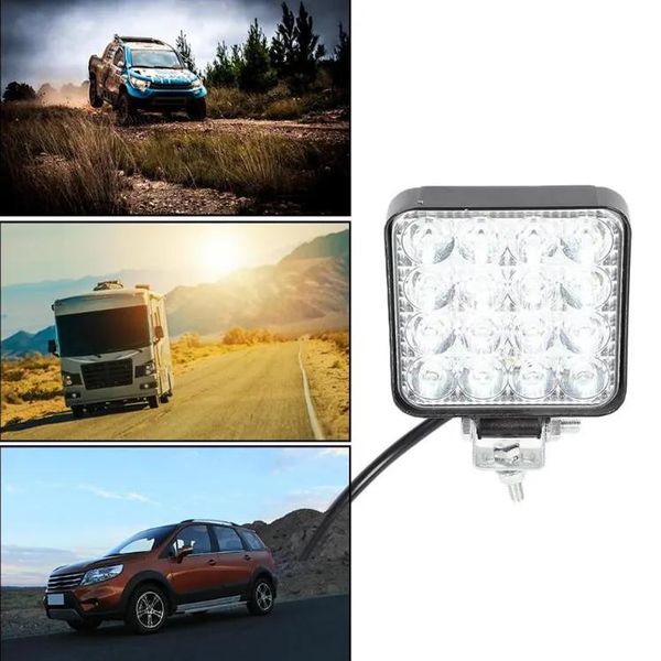 Luzes de trabalho LED de carro LED LUZES DE TRABALHO DE TRABALHO DE FLUSH 48W 48W 6000K Flood Spot Combo Lights Off Road Carro SUV Truck Iluminação Auto