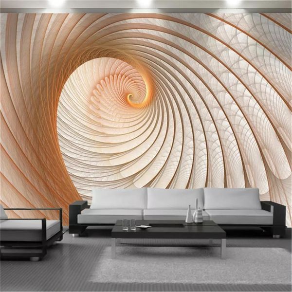 Sfondi Sfondi Nordic 3D Geometric Art Spiral Texture Mural HD Stampa digitale Bellissima decorazione di sfondi Decorazione da parata