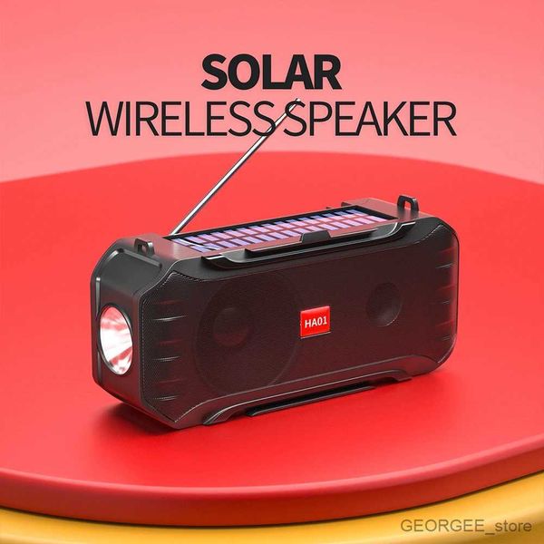 Mini Alto-falantes MINI Alto-falante Bluetooth portátil de carregamento solar com rádio FM Lanterna LED Suporte para cartão TF Alto-falante sem fio de energia solar ao ar livre