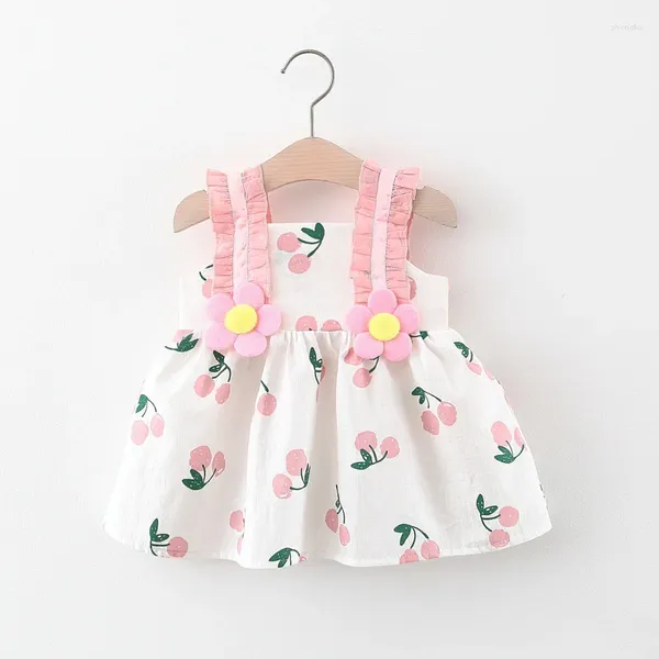 Платья для девочек, детское клетчатое платье на подтяжках для девочек, лето 2023, корейские модные повседневные милые платья принцессы для детей 0-3 лет, сладкие платья