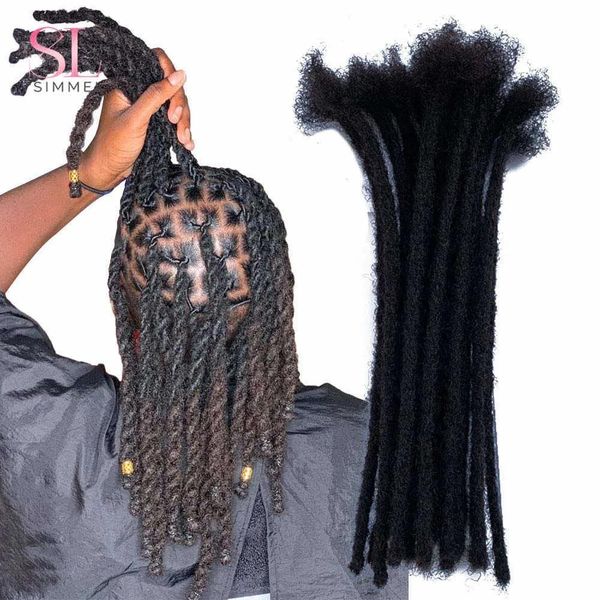 Caps peruca bonés artesanais dreadlocks 100 cabelo humano remy faux locs extensões de cabelo de crochê 424 polegadas 10 fios um saco para homens e mulheres al