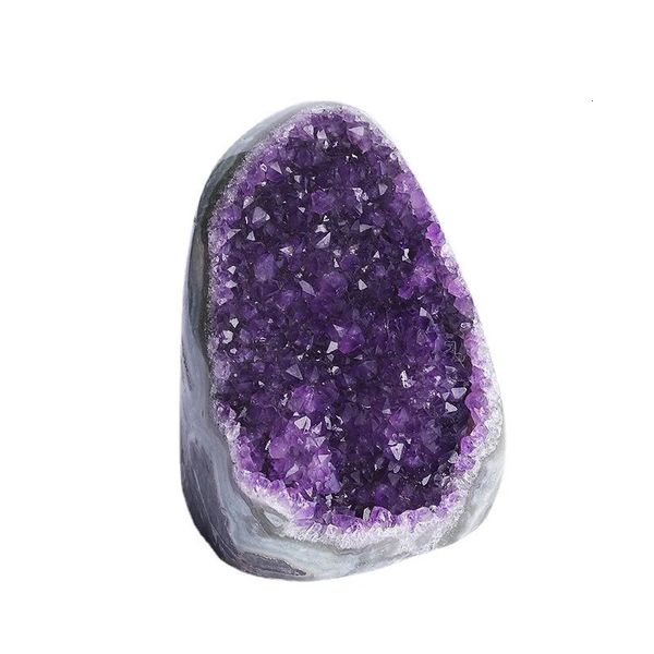 Grande geode di ametista grezza naturale cristallo viola cluster di quarzo energia da sogno guarigione pietra del tuono decorazione della casa cristallo viola 231225