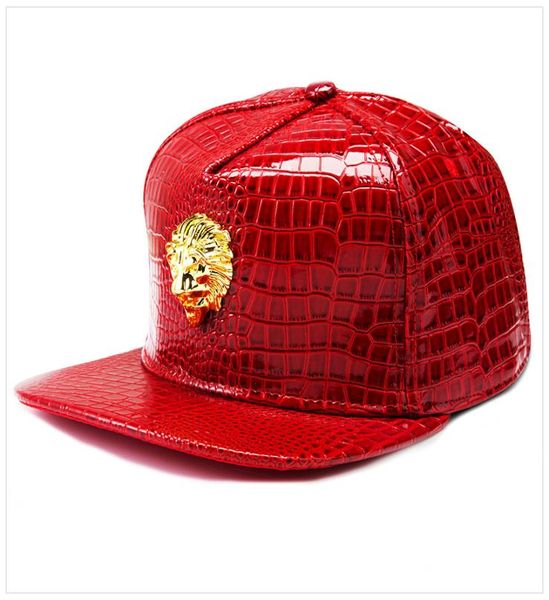 Männer Hip Hop Caps Street Dance Baseball Hiphop Hüte Golden Lion Head Baseball Caps Kunstleder Casual Krokodilkorn Sonnenhüte Sna5070717