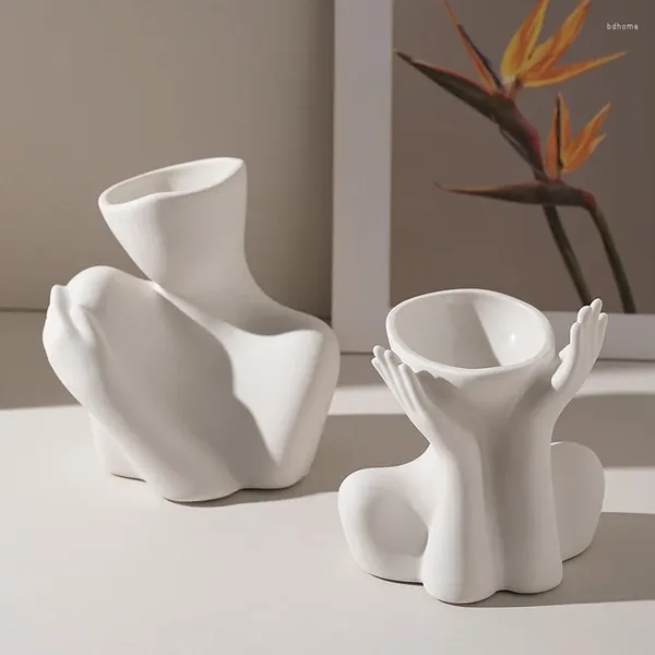 Vasi Nordic Ins Vaso in ceramica astratta per corpo umano Soggiorno camera da letto Tavolo Disposizione dei fiori Arte Decorazione della casa Accessori