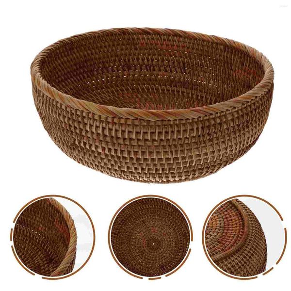 Ensembles de vaisselle 1pc ménage rotin tissage panier décoratif plaque de rangement pain